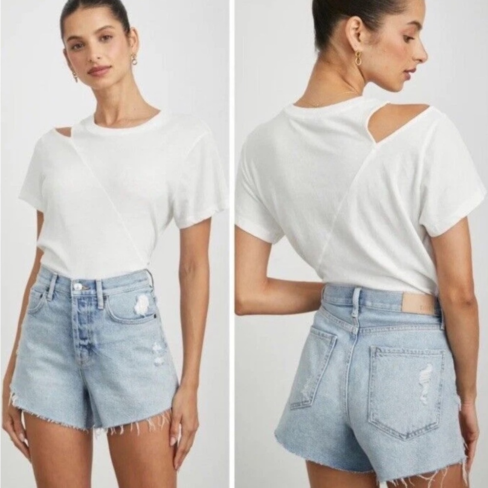 Rails The Zuma Cutoff High Waist A-line Denim Shorts In Blue Size 27